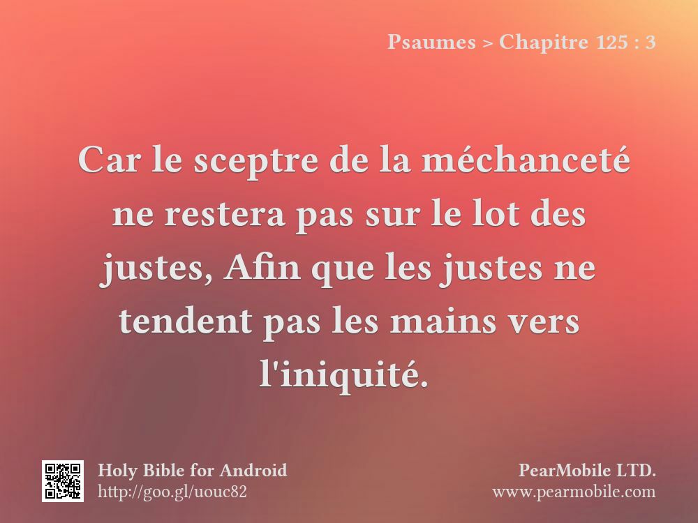 Psaumes, Chapitre 125:3